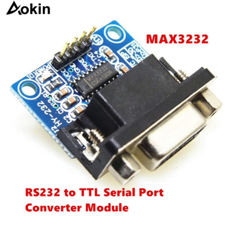 Модуль преобразователя последовательного порта Aokin для MAX3232 RS232 в TTL соединитель