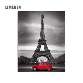 

Paris Eiffel Tower Modular Picture Painting By Numbers On Canvas DIY Coloring Drawing By Numbers On The Wall For Unique Gift