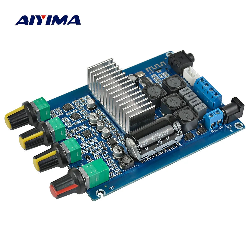 Cena AIYIMA TPA3116 Bluetooth 4.2 wzmacniacz cyfrowy 50W * 2 podwójny kanał 2.0 wzmacniacz Audio z regulacją głośności DC12 24V