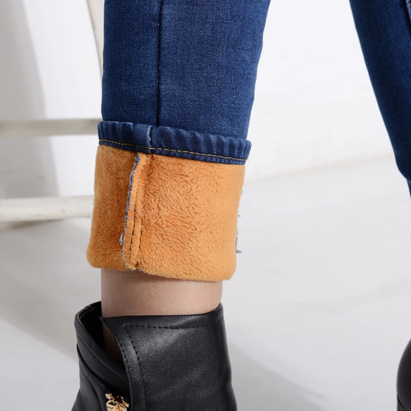 De Mujeres Elástica Estiramiento Más Nuevo Negro Terciopelo Las Otoño Cintura azul Del Slim Pantalones Y Invierno Espesamiento Lápiz Vaqueros Oqwxnnvt