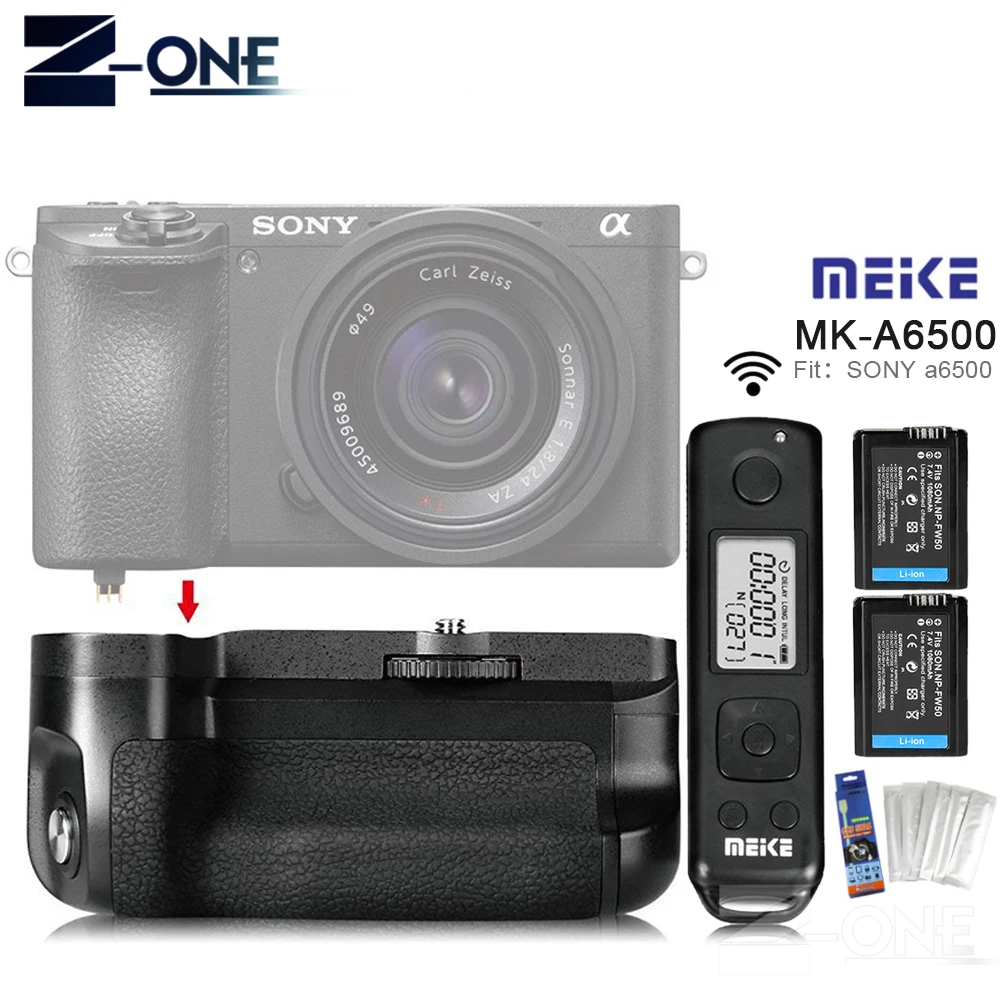 With Battery Meike MK-A6500 Pro Battery Grip Built-in 2.4Ghz Remote Controller for Sony A6500 Rremote Control Vertical-Shooting With Battery Meike MK-A6500 Pro Battery Grip Built-in 2.4Ghz Remote Controller for Sony A6500 Rremote Control Vertical-Shooting