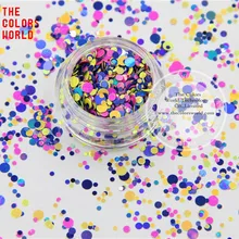 RAI321-186 разноцветные Круглые пайетки в горошек для дизайна ногтей, геля для ногтей, макияжа и украшения своими руками