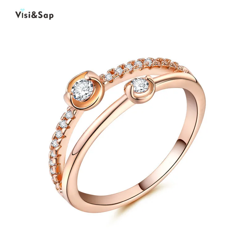 

Visisap Creative Gemini Star Lady Zircon Ring for Lovers Rose Gold Color Engagement Gifts Rings Accessories Dropshipping B2263