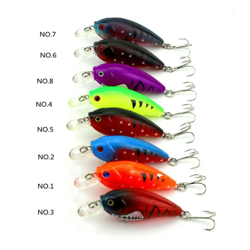 8Pcs Fishing Lures Minnow Fish Bass Tackle Hooks Baits Crankbaits fishing accessories lures With Treble Hook Swimbait #3d06