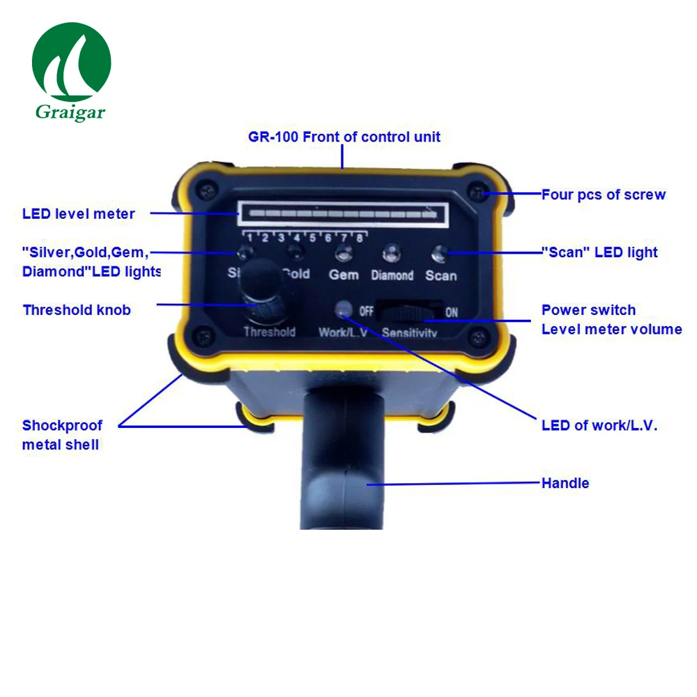 GR100 Охотник за сокровищами металлоискатель черный ястреб GR-100 лучший лазерный указатель Techlogy подземный Охотник за сокровищами