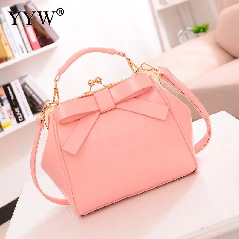 

2019 Elegant Shoulder Bag Women Designer Luxury Handbags Women Bags PINK Bow Sweet Messenger Crossbody Bag for Women Black Red