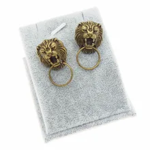 16 шт. Винтаж Лев Серьги заклепки+ хлопок Для женщин Рок Стиль Jewelry Талисманы старину Бронзовый сплав ювелирных изделий животного Форма 34813