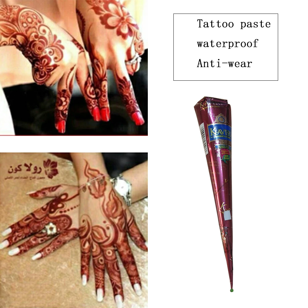 1pcs Natural Brown Indian Henna Tattoo Paste Cones,Mehndi Henna Tattoo