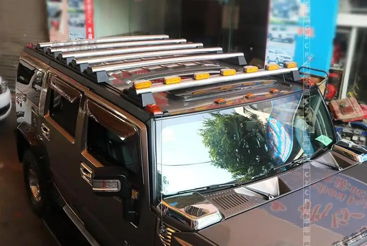 عالية الجودة سيارة من سبيكة الألومنيوم أرفف لسقف السيارة الأمتعة يناسب ل هامر H2 2003-2009 بواسطة EMS