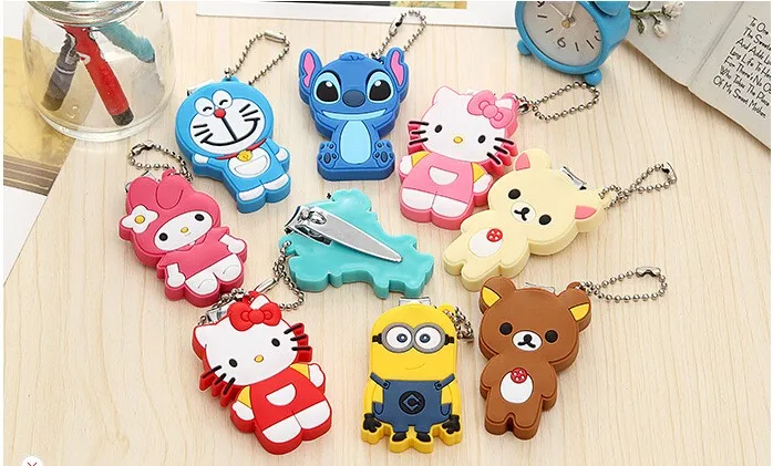 

2016 New Cartoon Baby Nail Clippers Cute Infant Kids Finger Trimmer Scissors Baby Nail Care with Hanging 9Colors 1PCS Hot Sale