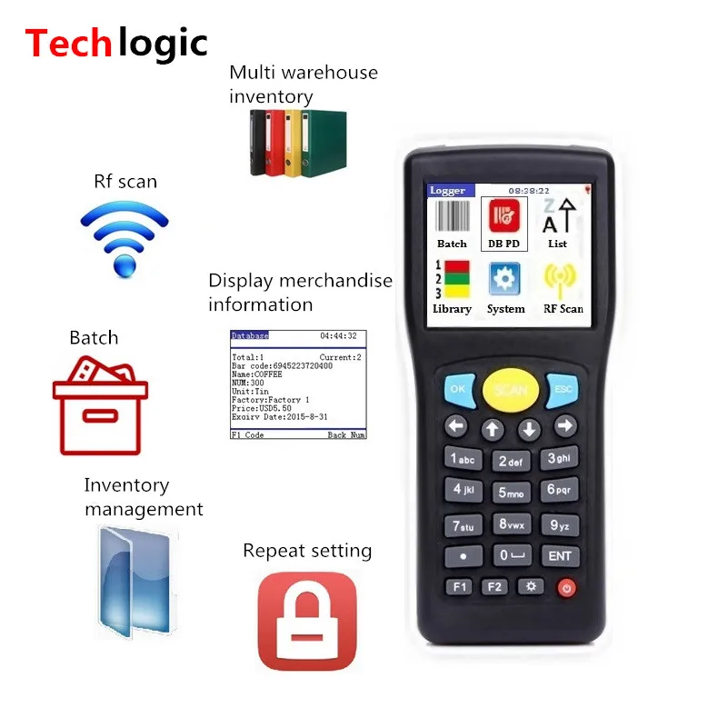 Techlogic E0589 mini ماسح الباركود اللاسلكية ماسح الباركود قارئ الباركود جرد مستودع المحمولة محطة pda شريط بندقية Techlogic E0589 mini ماسح الباركود اللاسلكية ماسح الباركود قارئ الباركود جرد مستودع المحمولة محطة pda شريط بندقية