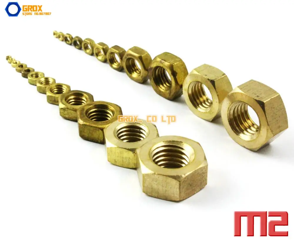 

400 Pieces M2 Brass Metric Thread Hexagon Nut