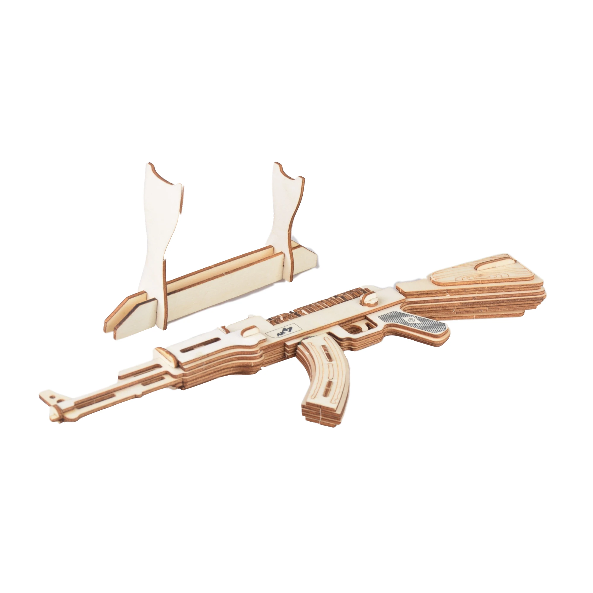 3D пазл деревянные игрушки лазерная резка пистолет AK47 сделай сам набор для сборки
