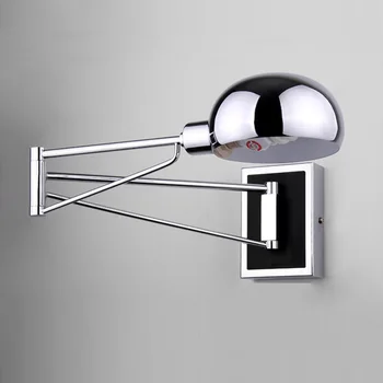 

antique black retro industrial MINI adjustable wall lamp with long swing arm for workroom bedside bedroom illumination sconce