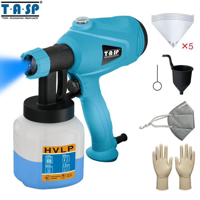 

TASP 400W Electric Spray Gun HVLP Paint Sprayer Painting Compressor with Adjustable Flow Control and 3m Cable - MESG400MCZ