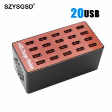 90 Вт многопортовое зарядное устройство 20 портов USB настенное зарядное устройство 18А настольные интеллектуальные зарядные станции для смартфона планшет камера для ноутбука