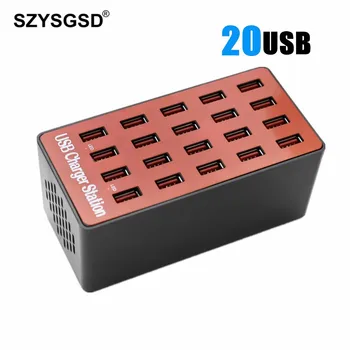 

90W Multi Port Charger 20 Port USB Wall Charger 18A Desktop Intelligent Charging Stations for Smart Phone Tablet Notebook Camera