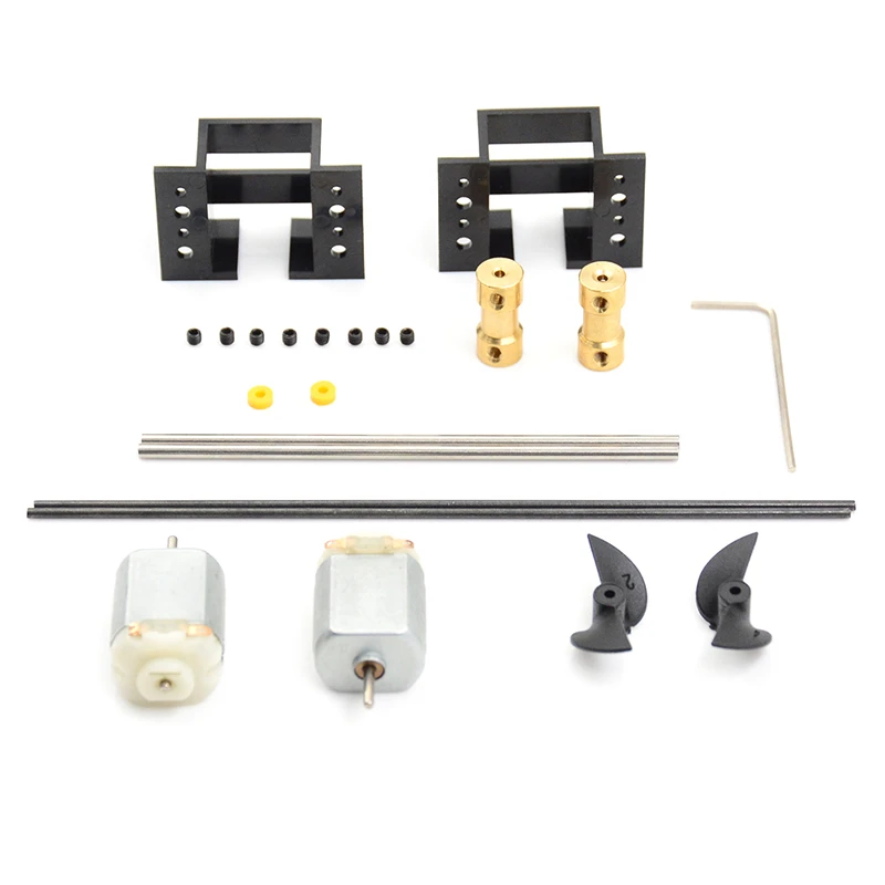 Двойные двигатели RC лодочный мотор привода набор 130 мотор+ моторное сиденье+ Медь соединение+ 15 см вал+ комплект пропеллеров для DIY модель корабля 2 компл./лот