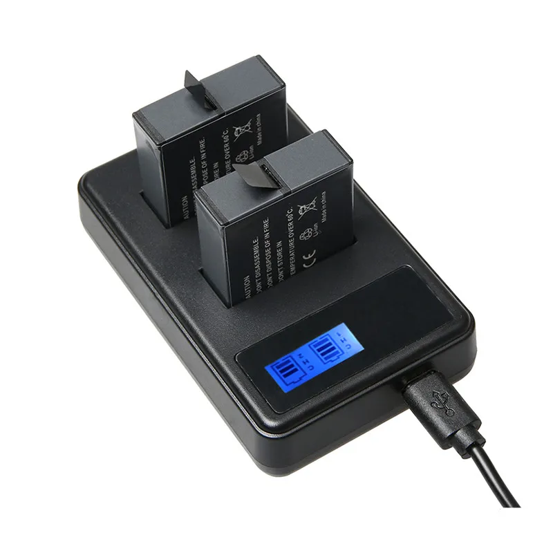

Smart LCD Dual USB Battery Charger For Gopro Hero 5 Action Camera Accessories AHDBT-501 Camera Rechargeable Li-ion Battery