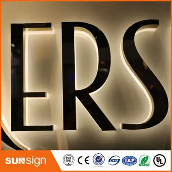 

Wholesale advertising rose gold stainless steel LED sign letters backlit