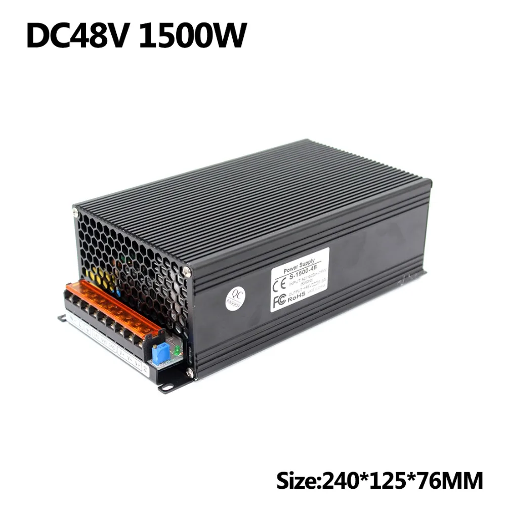 

Best quality 48V 31.3A 1500W Switching Power Supply Driver AC110V 220V Input to DC48V SMPS for CNC Router Machinery Stepper CCTV