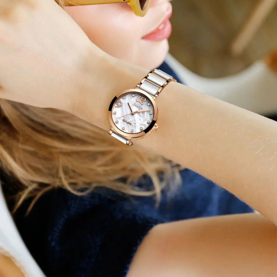 SUNKTA 2019 лучший бренд класса люкс Керамические кварцевые для женщин часы водостойкие модные простые часы для женщин Девушка часы Relogio Feminino +