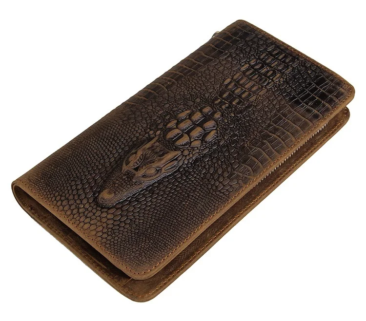 

Nesitu Vintage Genuine Leather Long Size Men Wallets Crazy Horse Leather Man Clutch Purse Credit Card Holder #M8068