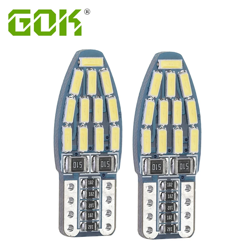 

10pcs Auto T10 led canbus w5w Led t10 24smd 4014 led Car Smd Light led 194 t10 24smd canbus led Bulb No Obc Error led for car