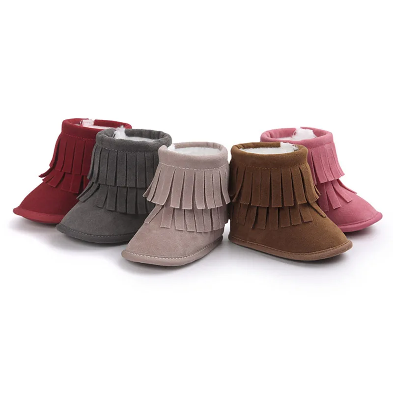 2016 Fashion Soft Baby Boots Baby Girl Shoes Anti slip Boots Tassel Baby First Walker Infant