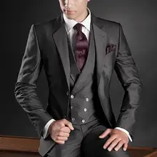 Изготовленные на заказ измерения мужские облегающие свадебные костюмы Жених Смокинги друзей жениха мужской пиджак+ брюки(куртка+ брюки+ галстук+ жилет