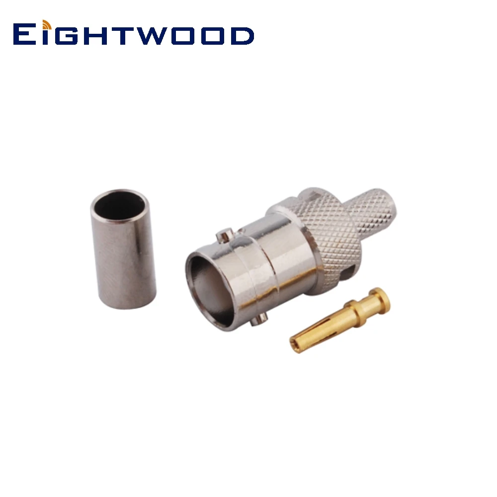 

Eightwood BNC Crimp Jack Female RF Coaxial Connector Adapter Crimp LMR195 RG58 Cable for Antenna Telecom Automotive Broadcast