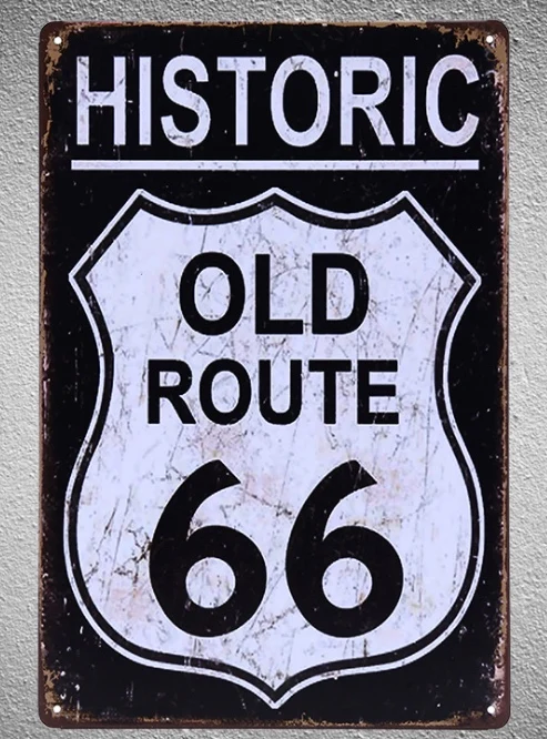 1 pc Route 66 bar Tin Plate Sign plate wall man cave Decoration Art Dropshipping Poster metal