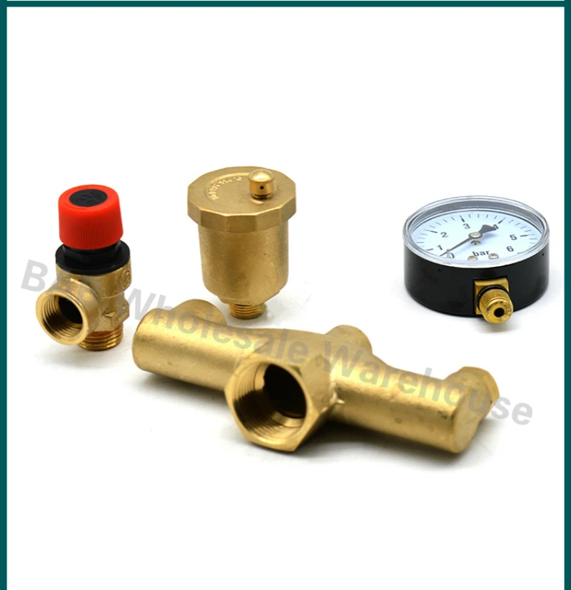 DN25 1” inch 3 Bar Brass Boiler Safety Valve Pressure Relief Boiler Automatic Exhaust valve pressure reducing valve With Gauge