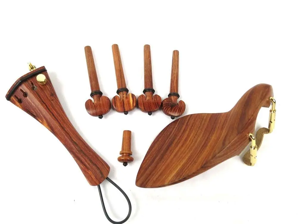 

1 sets rosewood violin fittings 3/4, golden chinrest screw