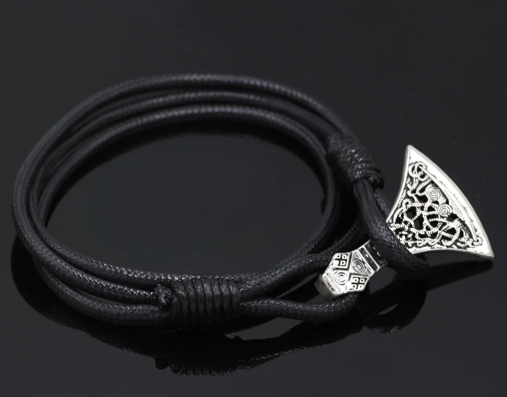 Youe shone мужской кожаный амулет Pantgram Скандинавская Руна Viking Axe Norse ювелирный браслет