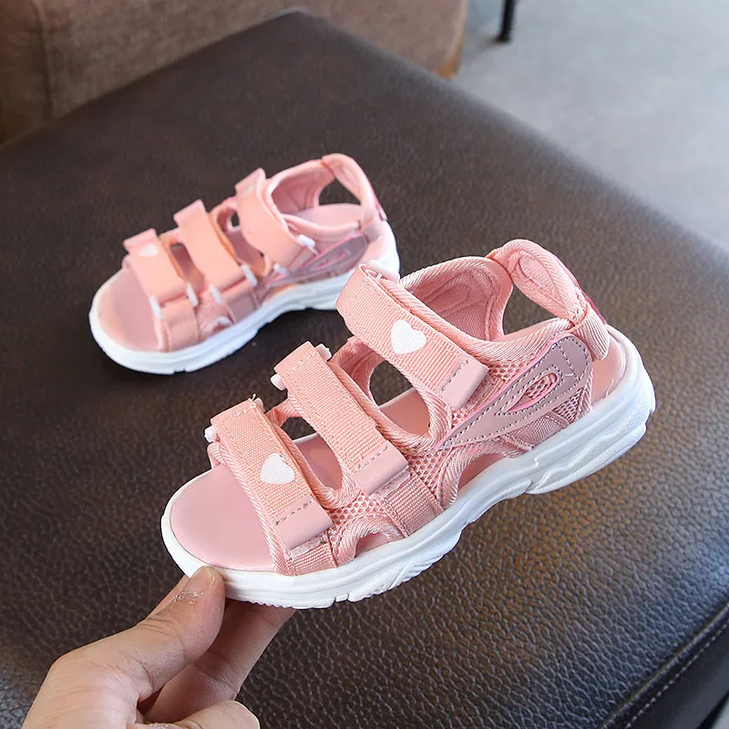 

ULKNN Children's sandals 2019 summer new girls princess shoes big girls non-slip soft bottom beach shoes tide