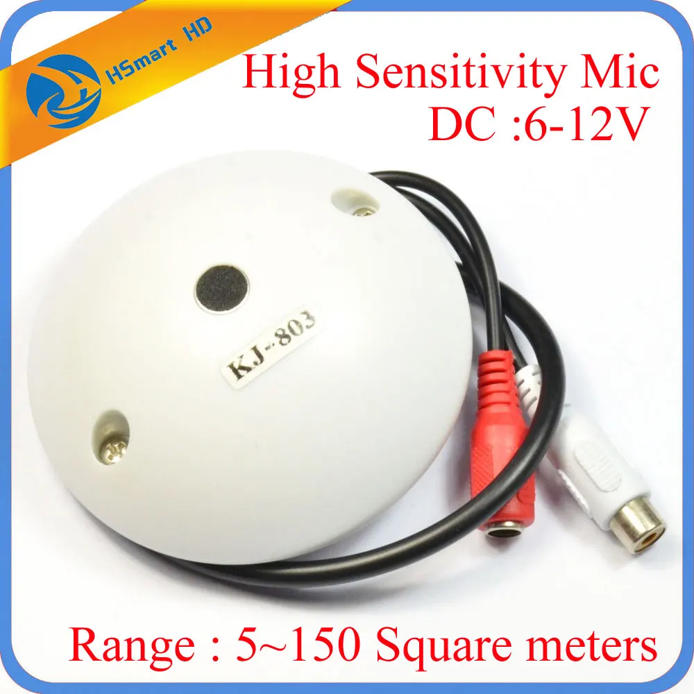 

CCTV Microphone Audio Pick up Device High Sensitivity 12V DC Ceiling Mount Microphone for Camera DVR Kits (Range : 5~150 Square)