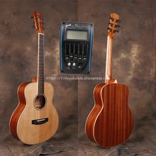 38 inch gsmini Solid guitar With Solid Spruce top /Mahogany Body With Full size Body,Electric guitarras with pickup tuner