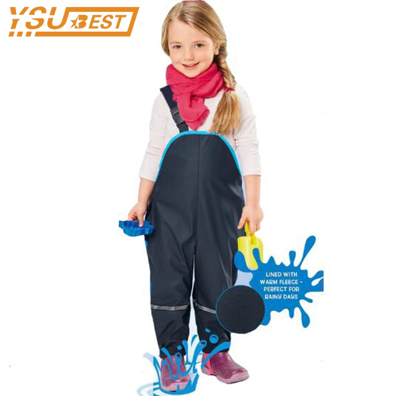 Cocila Boys Girls Rain Trousers Unisex Childrens Windproof and Waterproof Rain Dungarees Overalls Mud Trousers