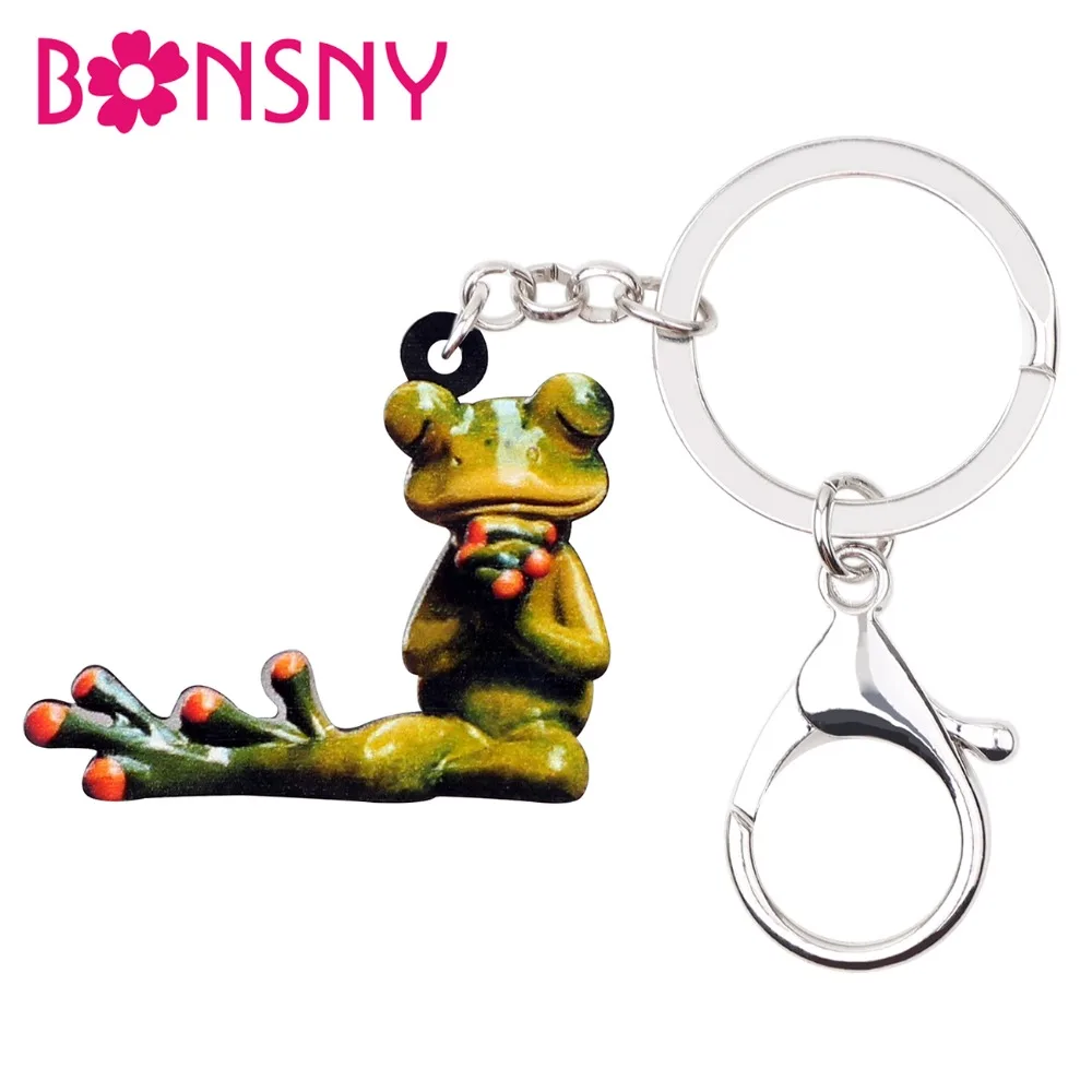 Bonsny Акриловые Брелоки для ключей держатель забавные украшения в виде животных