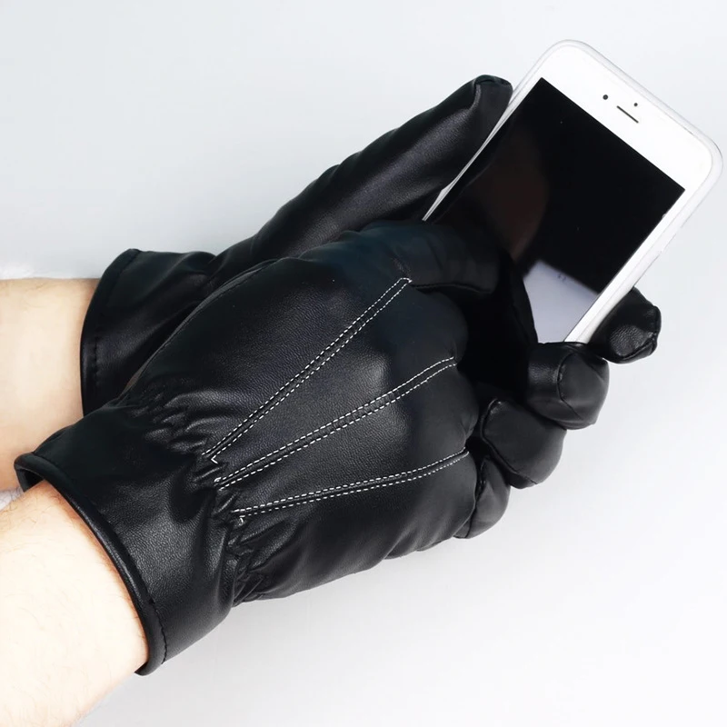 Naiveroo/женские перчатки с сенсорным экраном из искусственной кожи; женские перчатки из водонепроницаемого материала с искусственным кроличьим мехом; толстые теплые весенне-зимние перчатки