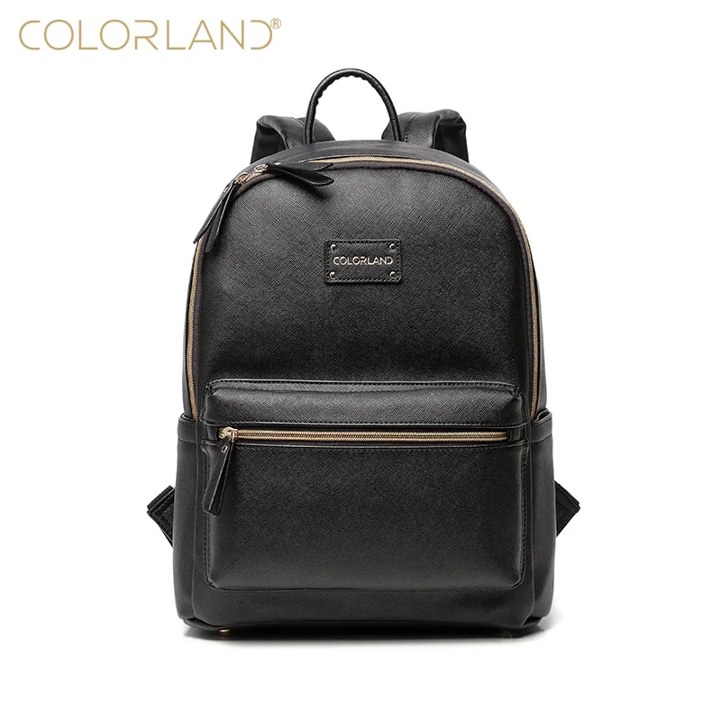 COLORLAND PU Сумка для детских подгузников, рюкзак для мамы, коляски, пеленка для мамы, органайзер для матерей, Влажные Сумки, уход, теплоизоляция - Цвет: Black