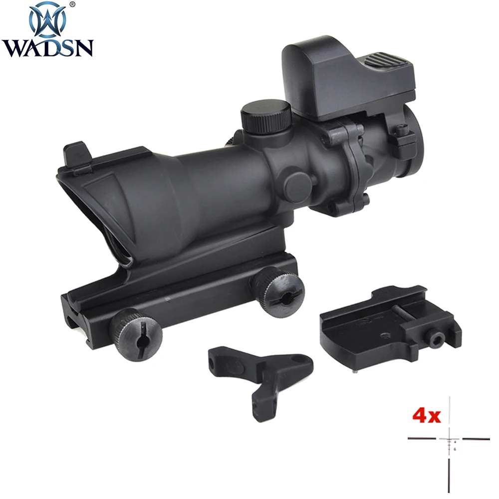

WADSN Outdoor Hunting Riflescope ACOG 4X32 Crosshair Reticle Mini Red Dot Tactical Scopes Airsoft Shooting Optics Sight AO5317