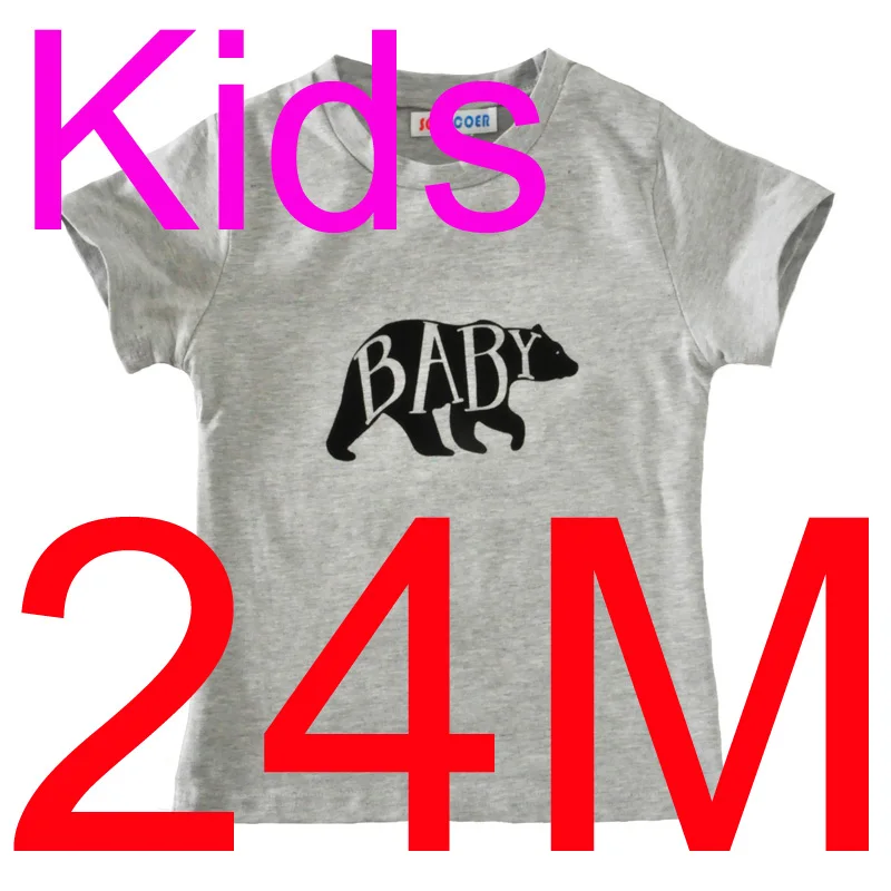 SOSOCOER/Одинаковая одежда для всей семьи футболка для мамы и дочки, папы и ребенка летний комбинезон года с рисунком медведя, папы, мамы, комплекты для малышей - Цвет: Bear KIDS  24M