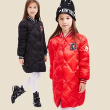 Fashion Winter Jackets Girls Winter Duck Down Coats Girls Parkas Long Style Thick Warm Children Winter Clothing Girls Outerwear
