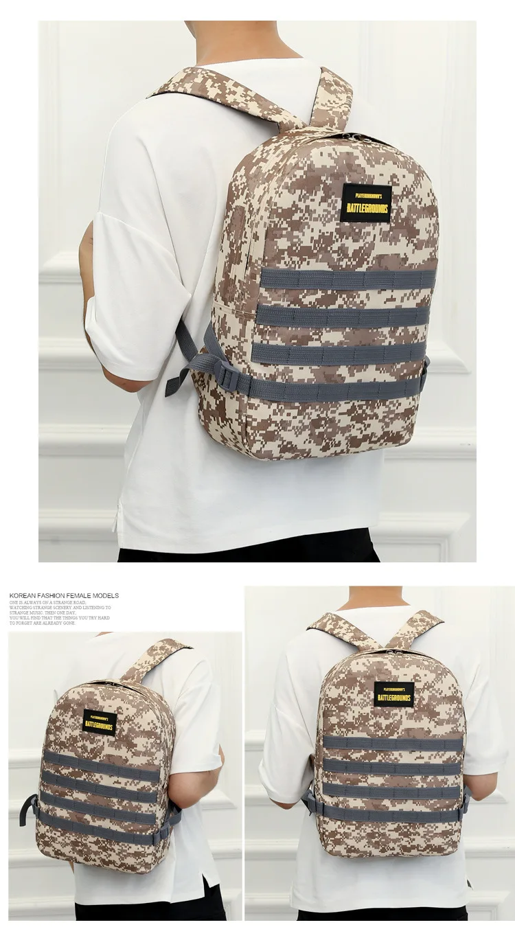 Mochila PUBG Três nível Saco de Lona