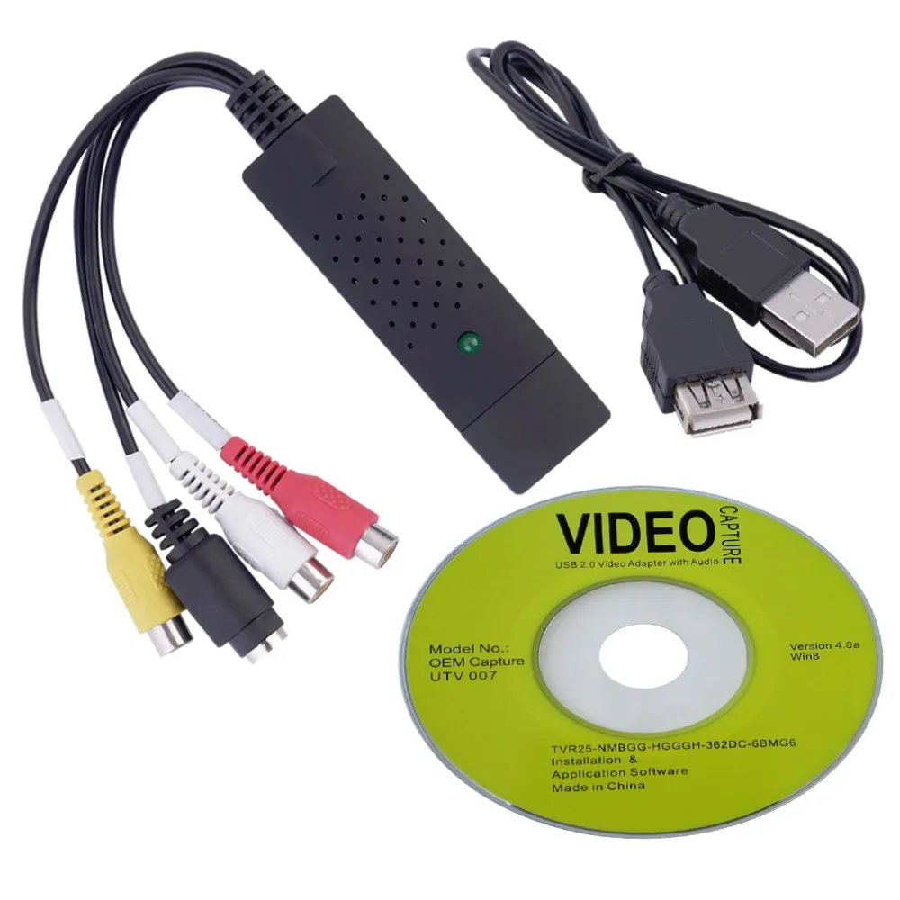 Easycap USB 2.0 Easy Cap Video TV DVD VHS DVR Capture Adapter vhs Video Capture Card Device Support Win10 For MAC IOS Drive Free