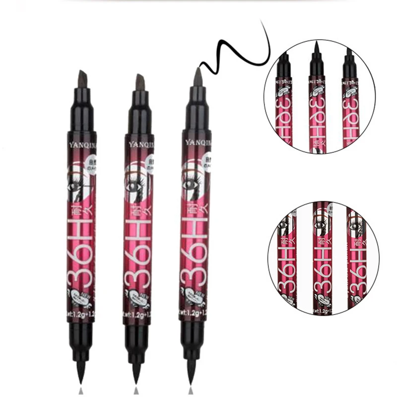 New Double Head Black Waterproof Liquid Eyeliner Make Up Beauty Comestics Long-lasting Eye Line pencil Makeup Tools |