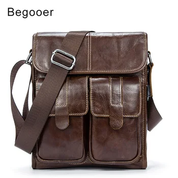 

2019 New Men's Shoulder Bag Satchel Genuine Cowhide Leather Messenger Bags For Men High Quality Male Vintage Crossbody Bag Brown