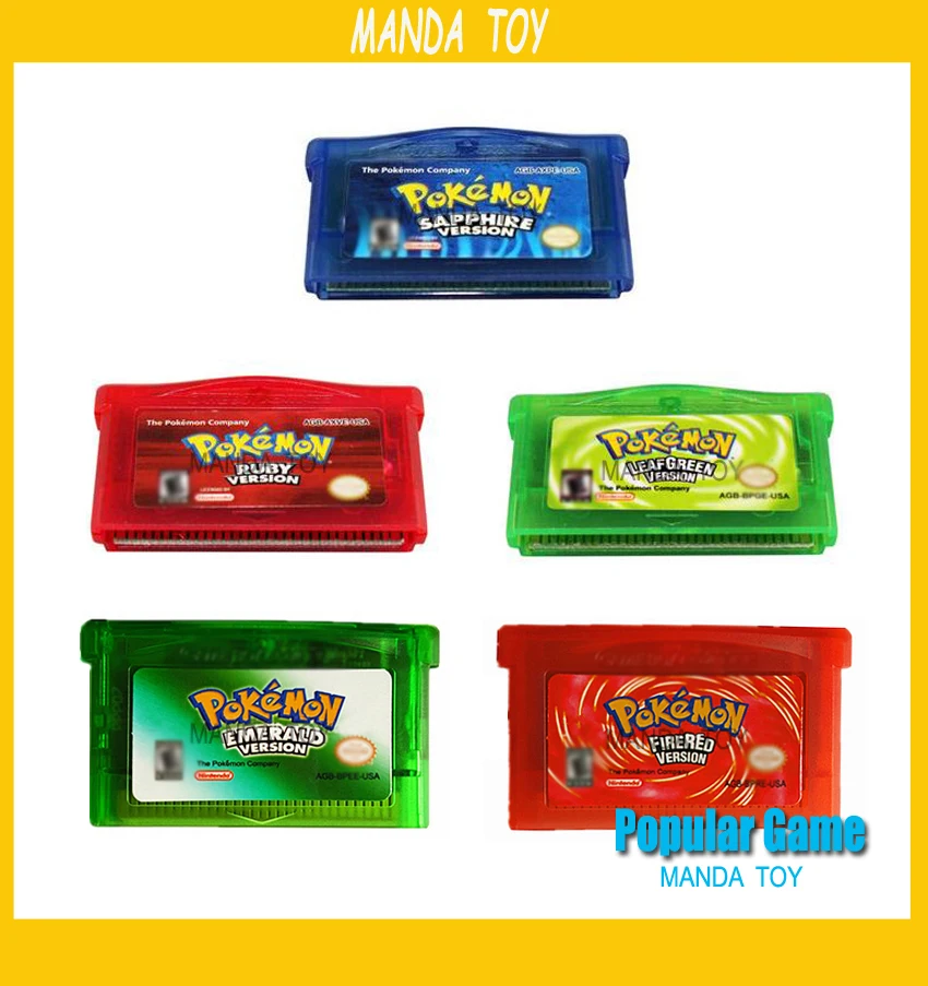 

50pcs/lot GBA GAame Poke Collective Edition Video Game Cartridge Console Card for Game Boy Advance English Version